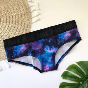 Victoria’s Secret PINK Logo Hipster Panty Galaxy Print NEW